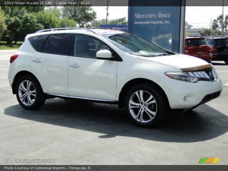 Glacier Pearl / Beige 2009 Nissan Murano LE AWD