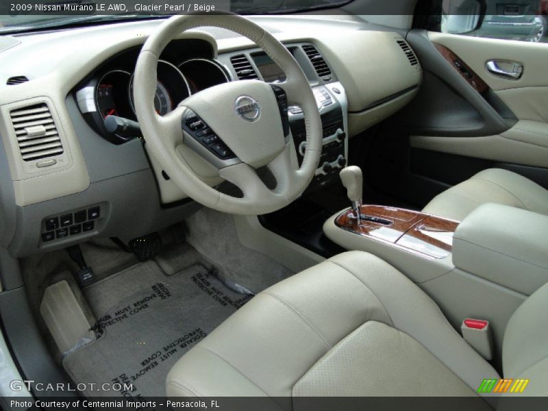 Glacier Pearl / Beige 2009 Nissan Murano LE AWD