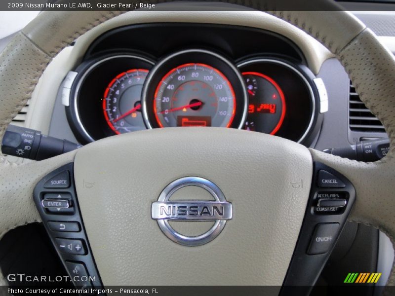 Glacier Pearl / Beige 2009 Nissan Murano LE AWD