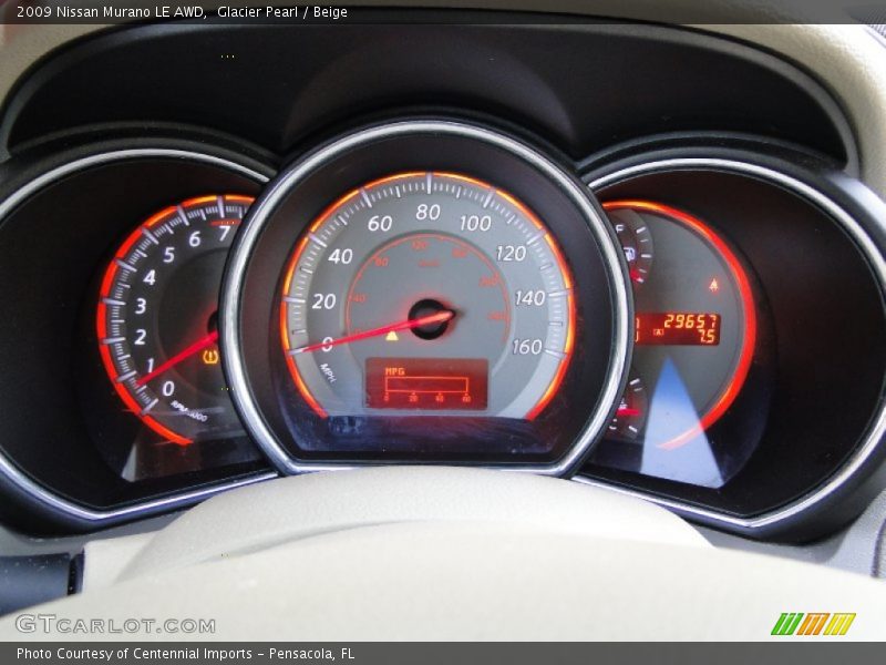 Glacier Pearl / Beige 2009 Nissan Murano LE AWD