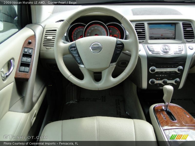 Glacier Pearl / Beige 2009 Nissan Murano LE AWD