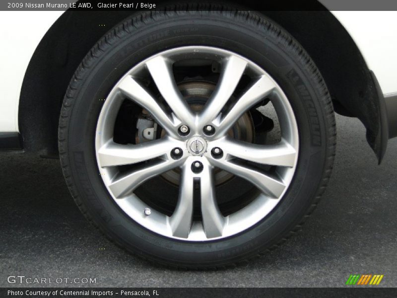 Glacier Pearl / Beige 2009 Nissan Murano LE AWD