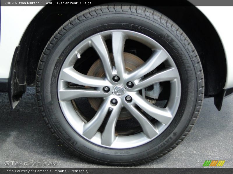 Glacier Pearl / Beige 2009 Nissan Murano LE AWD