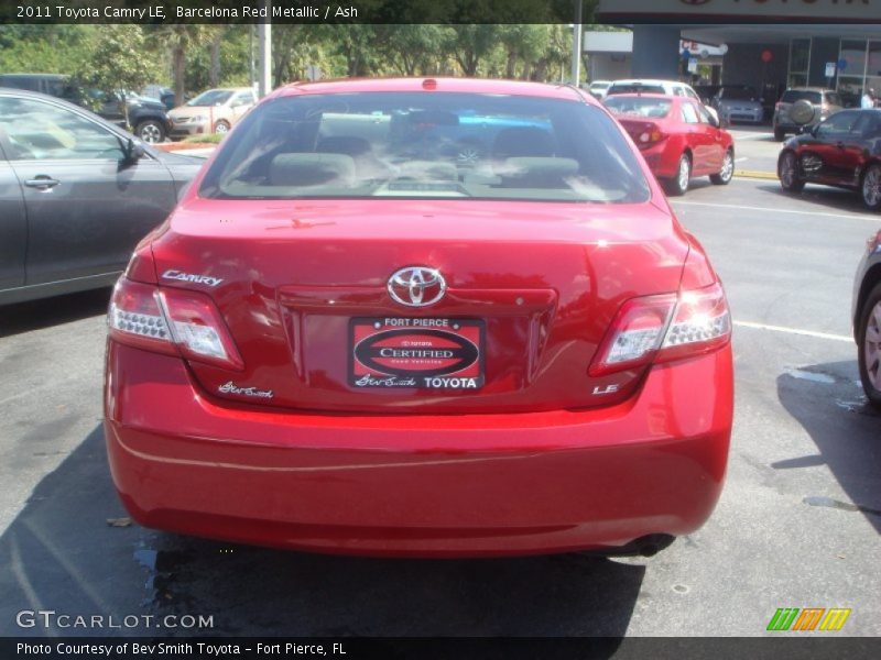 Barcelona Red Metallic / Ash 2011 Toyota Camry LE