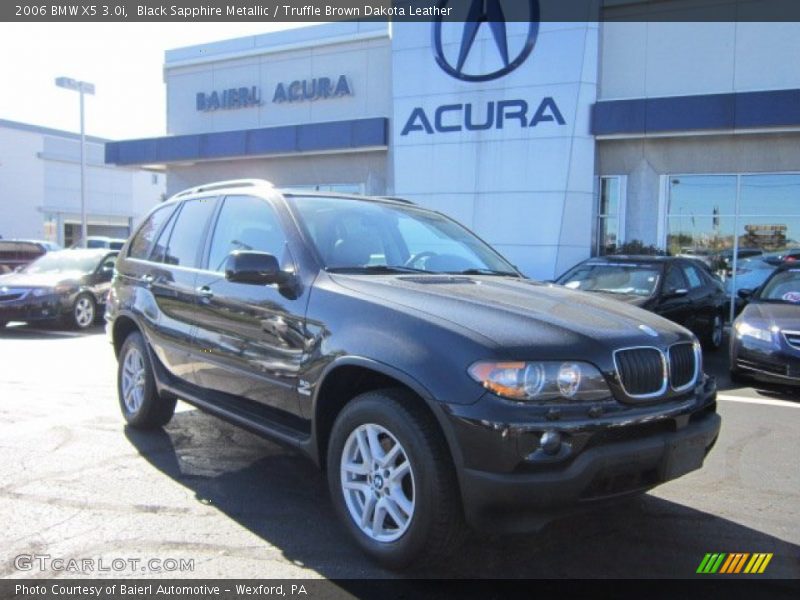 Black Sapphire Metallic / Truffle Brown Dakota Leather 2006 BMW X5 3.0i