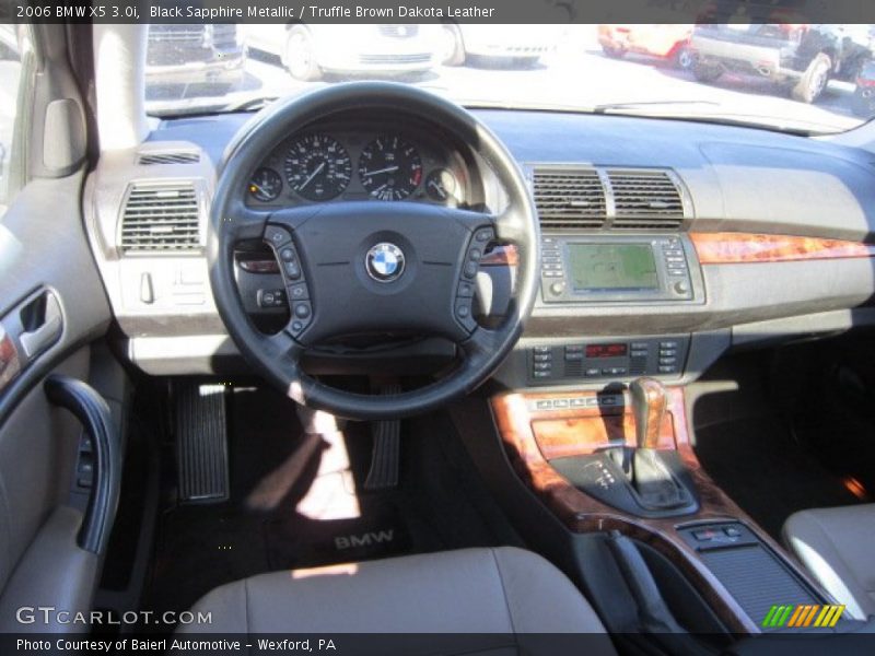 Black Sapphire Metallic / Truffle Brown Dakota Leather 2006 BMW X5 3.0i