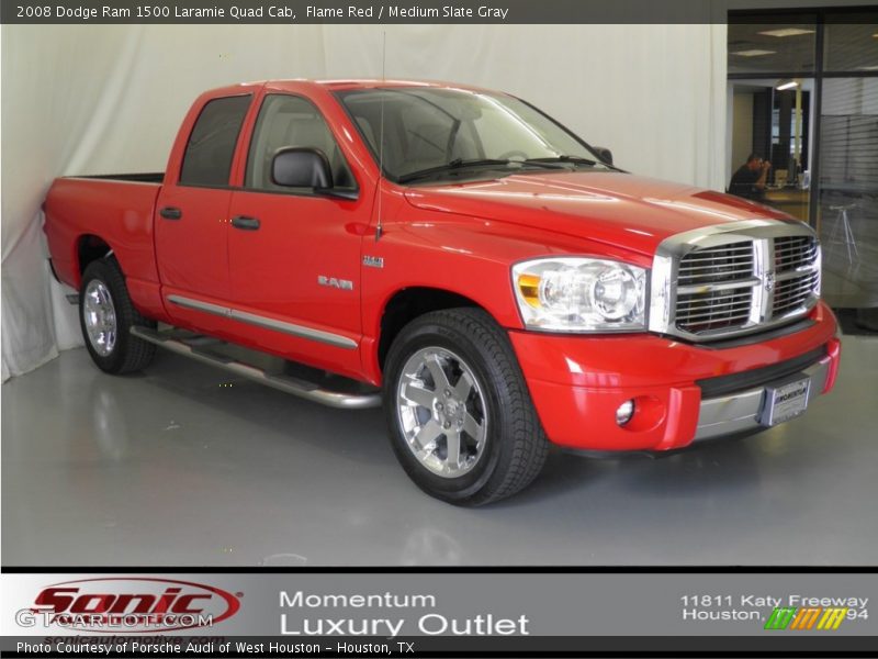 Flame Red / Medium Slate Gray 2008 Dodge Ram 1500 Laramie Quad Cab