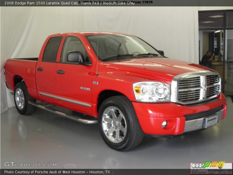 Flame Red / Medium Slate Gray 2008 Dodge Ram 1500 Laramie Quad Cab
