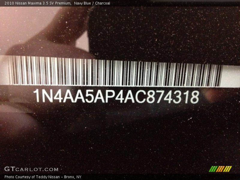 Navy Blue / Charcoal 2010 Nissan Maxima 3.5 SV Premium