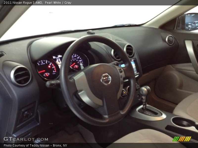 Pearl White / Gray 2011 Nissan Rogue S AWD