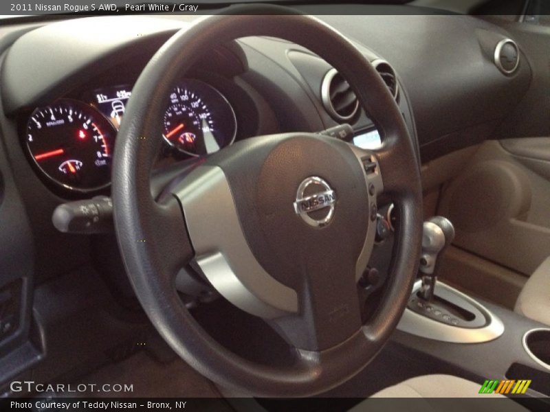 Pearl White / Gray 2011 Nissan Rogue S AWD