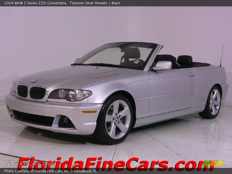 Titanium Silver Metallic / Black 2004 BMW 3 Series 325i Convertible