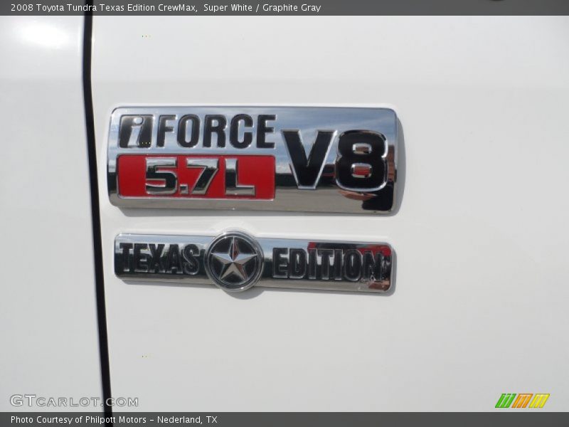Super White / Graphite Gray 2008 Toyota Tundra Texas Edition CrewMax