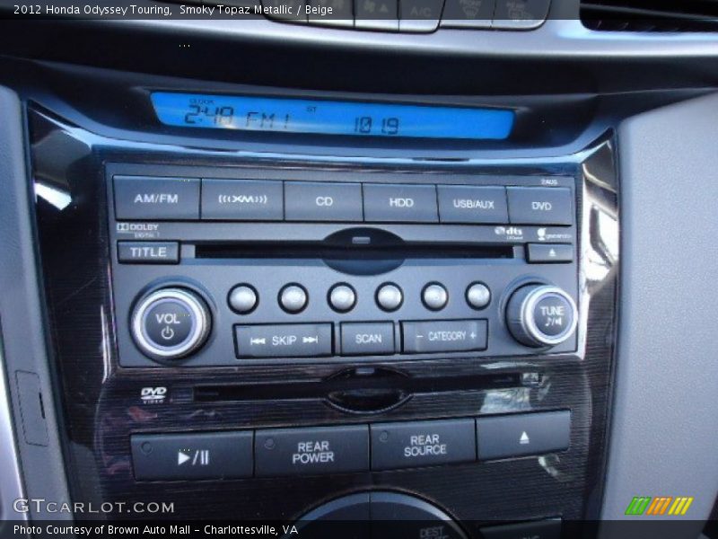 Smoky Topaz Metallic / Beige 2012 Honda Odyssey Touring