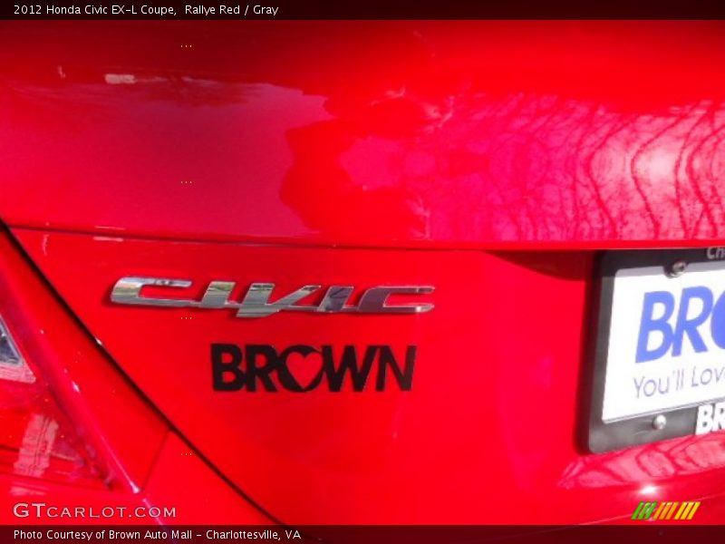 Rallye Red / Gray 2012 Honda Civic EX-L Coupe