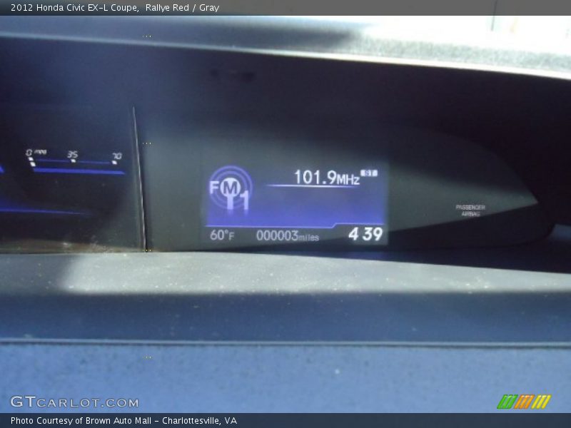 Rallye Red / Gray 2012 Honda Civic EX-L Coupe