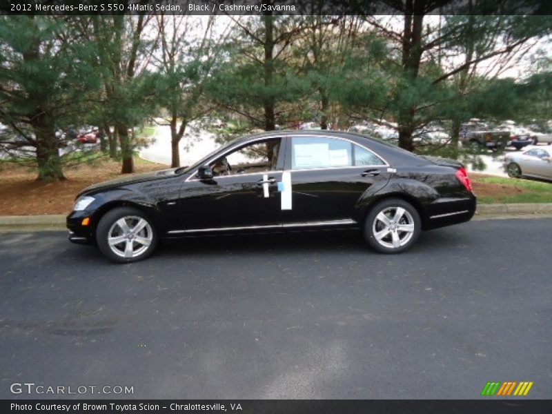 Black / Cashmere/Savanna 2012 Mercedes-Benz S 550 4Matic Sedan