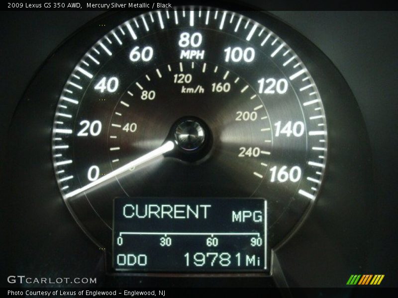 Mercury Silver Metallic / Black 2009 Lexus GS 350 AWD