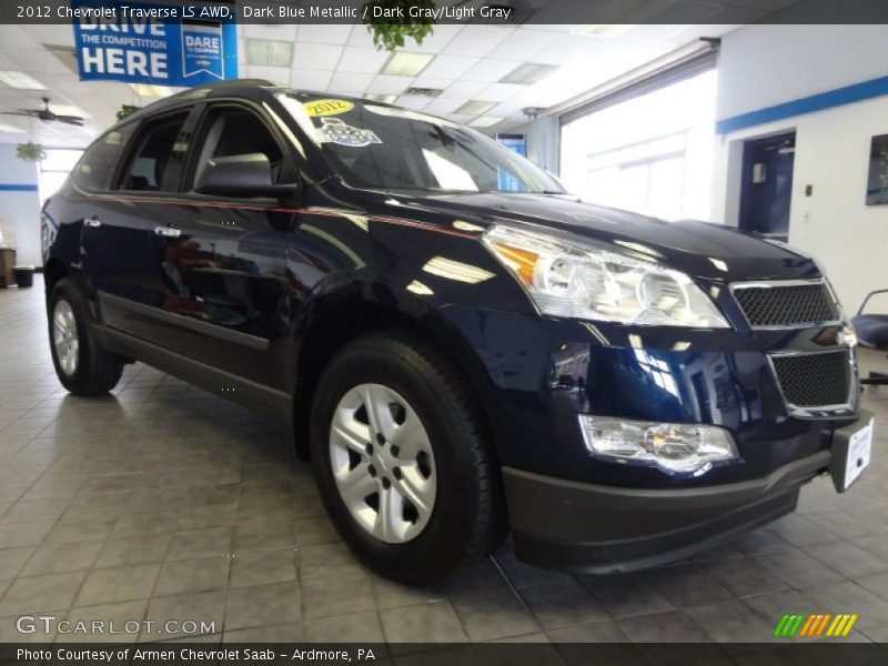 Dark Blue Metallic / Dark Gray/Light Gray 2012 Chevrolet Traverse LS AWD