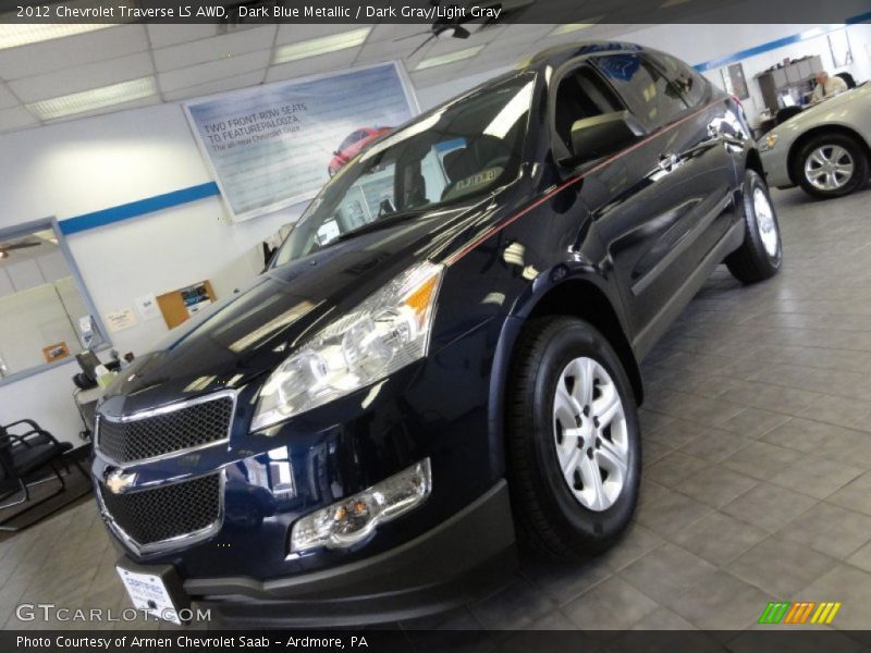 Dark Blue Metallic / Dark Gray/Light Gray 2012 Chevrolet Traverse LS AWD