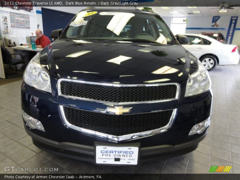 Dark Blue Metallic / Dark Gray/Light Gray 2012 Chevrolet Traverse LS AWD
