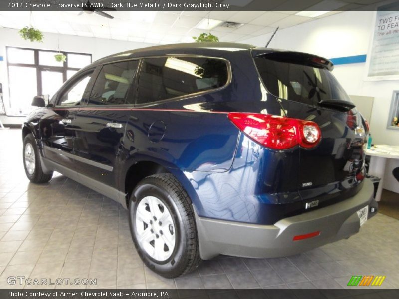 Dark Blue Metallic / Dark Gray/Light Gray 2012 Chevrolet Traverse LS AWD