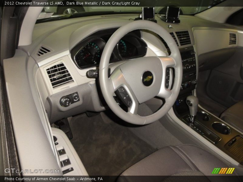 Dark Blue Metallic / Dark Gray/Light Gray 2012 Chevrolet Traverse LS AWD