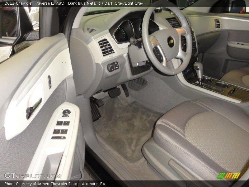 Dark Blue Metallic / Dark Gray/Light Gray 2012 Chevrolet Traverse LS AWD