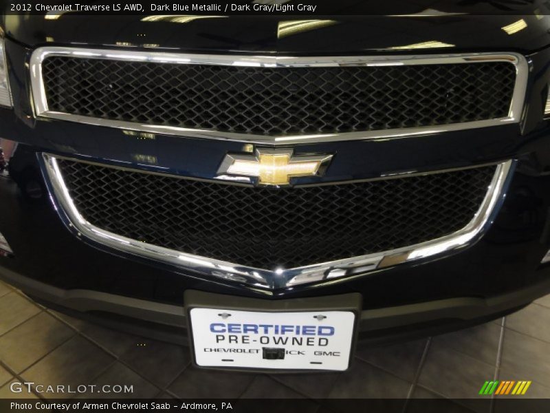 Dark Blue Metallic / Dark Gray/Light Gray 2012 Chevrolet Traverse LS AWD