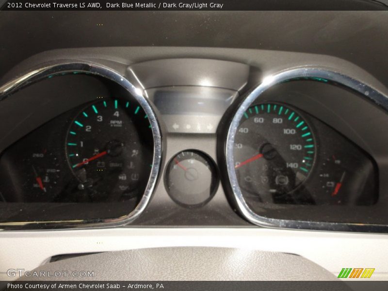 Dark Blue Metallic / Dark Gray/Light Gray 2012 Chevrolet Traverse LS AWD