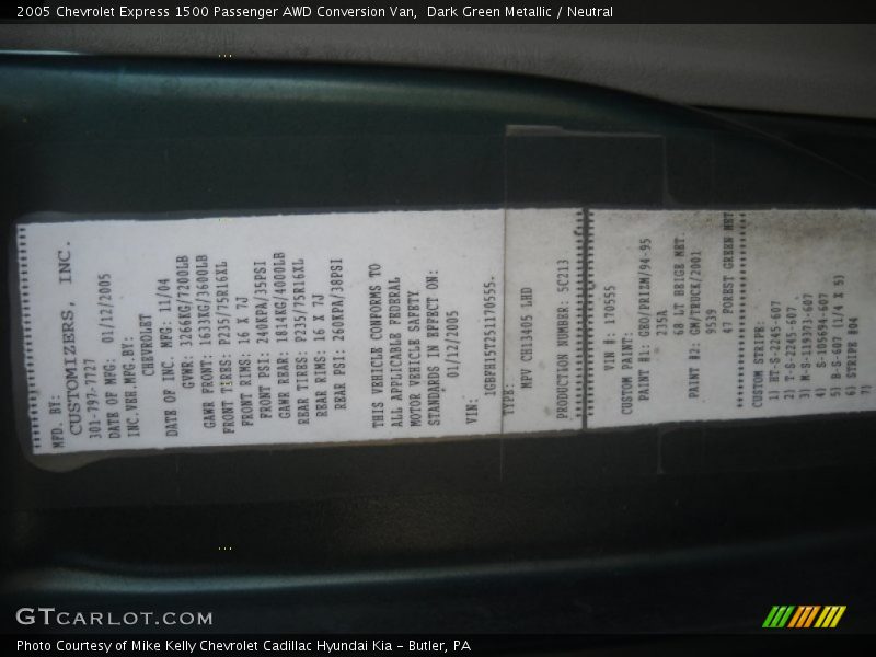 Dark Green Metallic / Neutral 2005 Chevrolet Express 1500 Passenger AWD Conversion Van