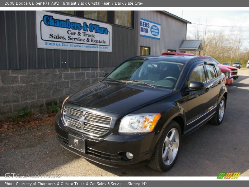 Brilliant Black Crystal Pearl / Dark Slate Gray 2008 Dodge Caliber R/T AWD