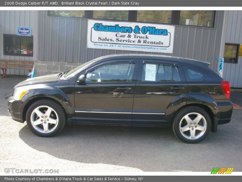 Brilliant Black Crystal Pearl / Dark Slate Gray 2008 Dodge Caliber R/T AWD