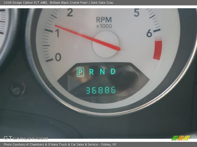 Brilliant Black Crystal Pearl / Dark Slate Gray 2008 Dodge Caliber R/T AWD
