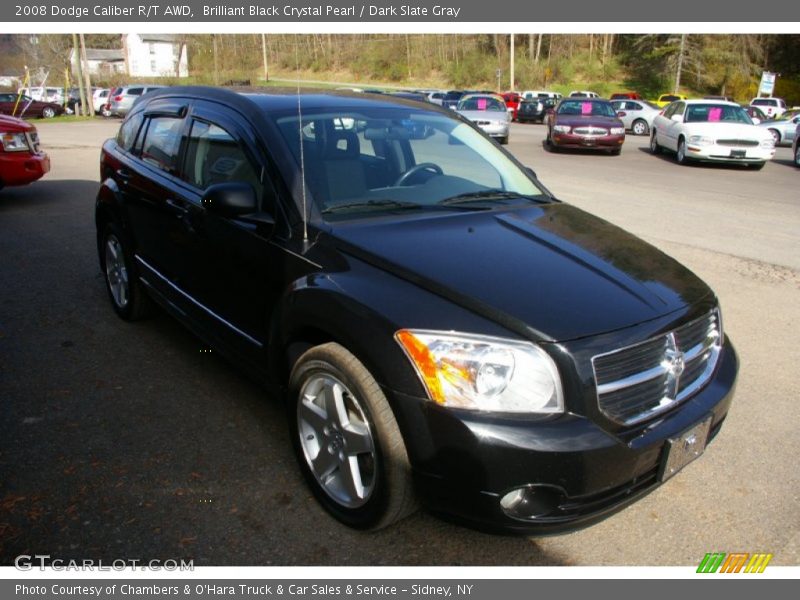 Brilliant Black Crystal Pearl / Dark Slate Gray 2008 Dodge Caliber R/T AWD