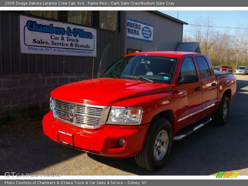 Flame Red / Dark Slate Gray/Medium Slate Gray 2008 Dodge Dakota Laramie Crew Cab 4x4