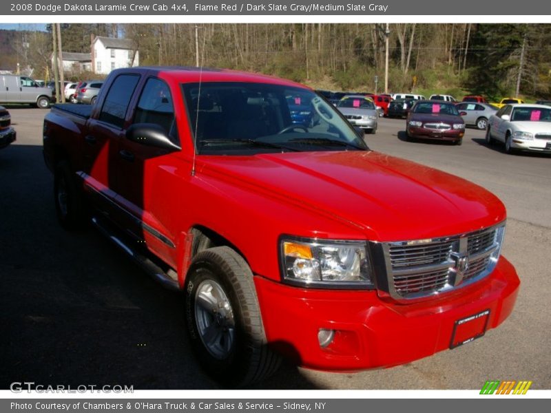 Flame Red / Dark Slate Gray/Medium Slate Gray 2008 Dodge Dakota Laramie Crew Cab 4x4