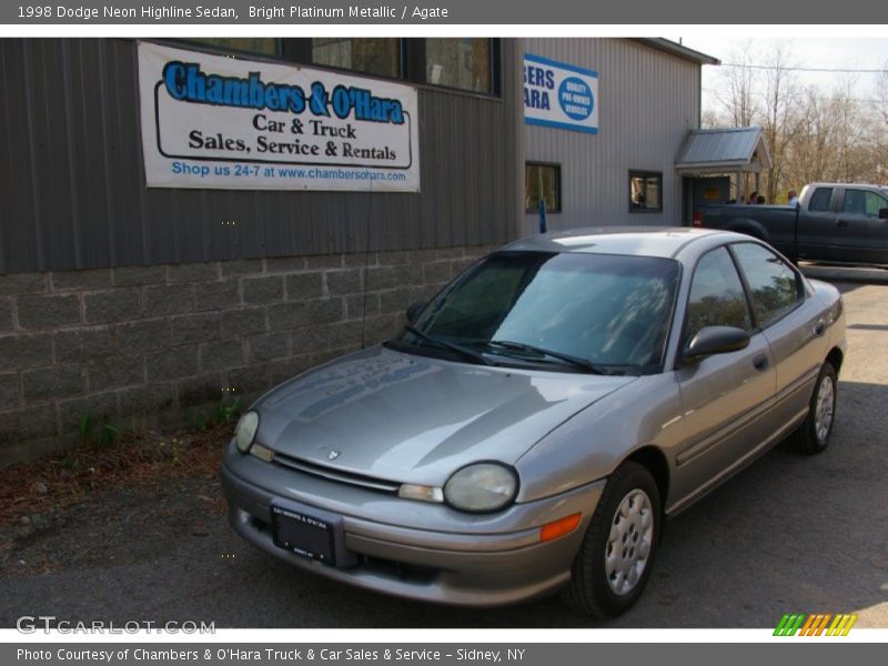 Bright Platinum Metallic / Agate 1998 Dodge Neon Highline Sedan