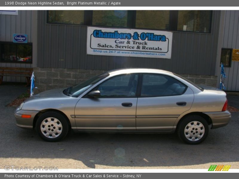 Bright Platinum Metallic / Agate 1998 Dodge Neon Highline Sedan