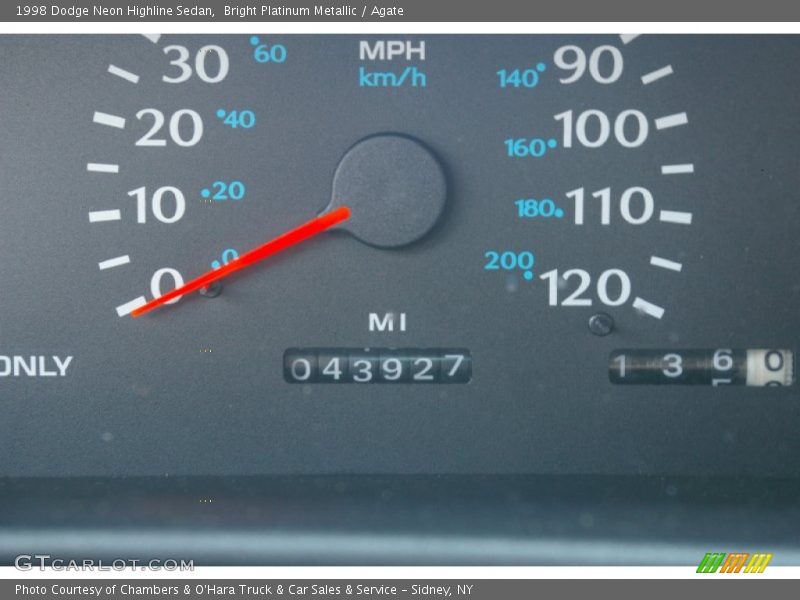 Bright Platinum Metallic / Agate 1998 Dodge Neon Highline Sedan
