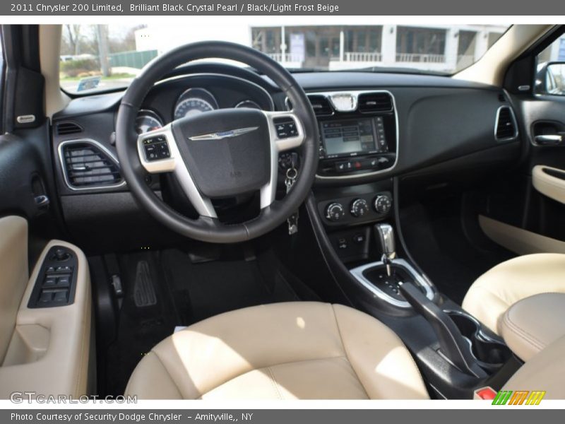 Brilliant Black Crystal Pearl / Black/Light Frost Beige 2011 Chrysler 200 Limited
