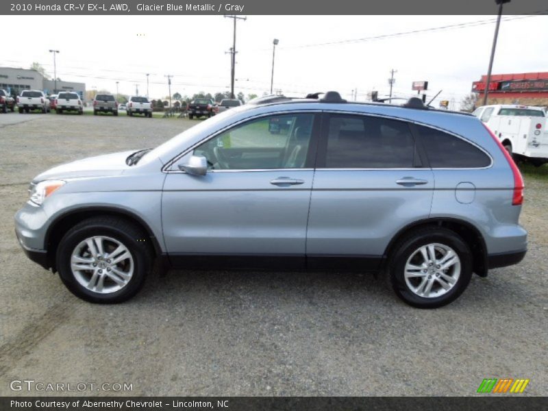 Glacier Blue Metallic / Gray 2010 Honda CR-V EX-L AWD