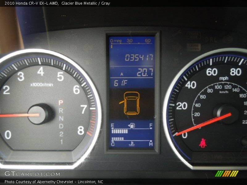 Glacier Blue Metallic / Gray 2010 Honda CR-V EX-L AWD