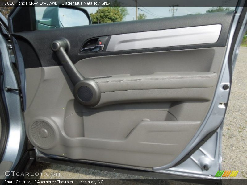 Glacier Blue Metallic / Gray 2010 Honda CR-V EX-L AWD