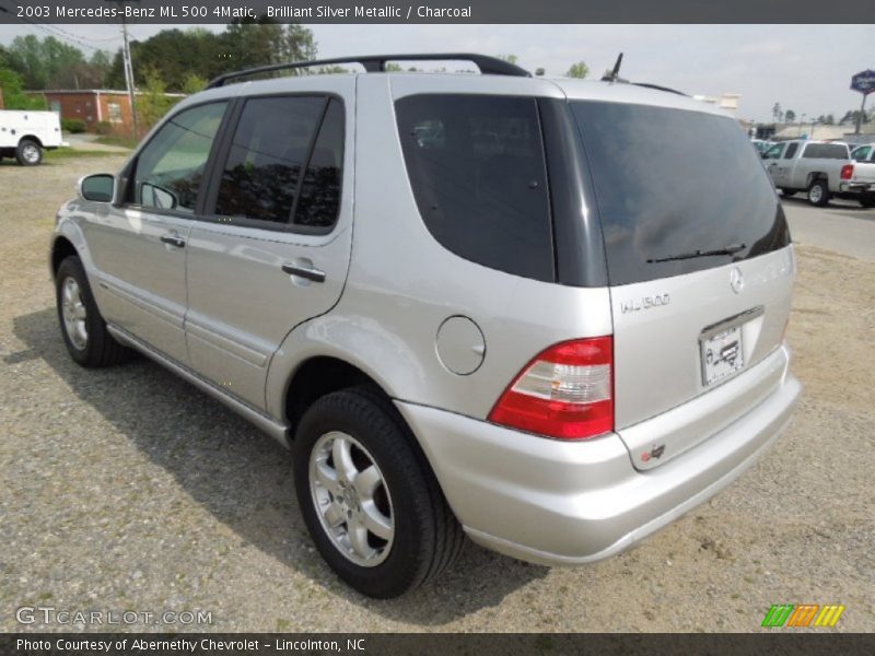 Brilliant Silver Metallic / Charcoal 2003 Mercedes-Benz ML 500 4Matic