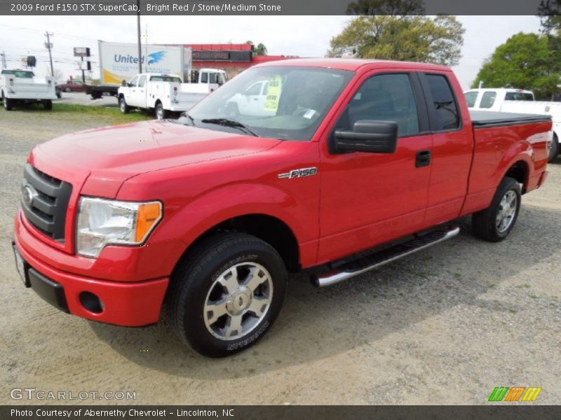 Bright Red / Stone/Medium Stone 2009 Ford F150 STX SuperCab