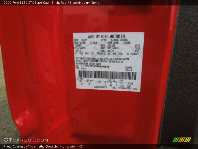 2009 F150 STX SuperCab Bright Red Color Code E4