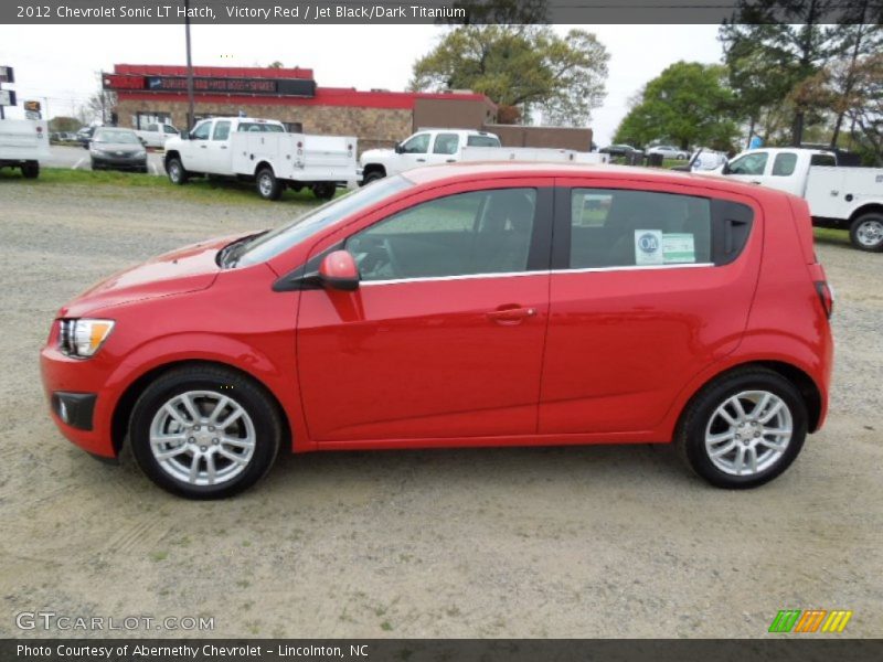 Victory Red / Jet Black/Dark Titanium 2012 Chevrolet Sonic LT Hatch