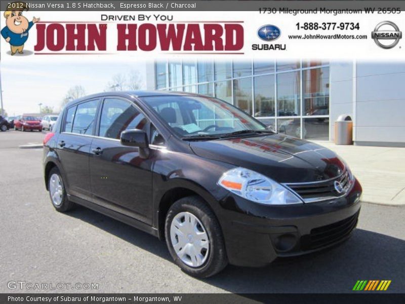 Espresso Black / Charcoal 2012 Nissan Versa 1.8 S Hatchback
