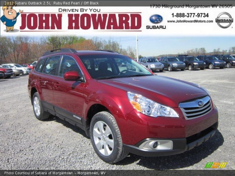 Ruby Red Pearl / Off Black 2012 Subaru Outback 2.5i